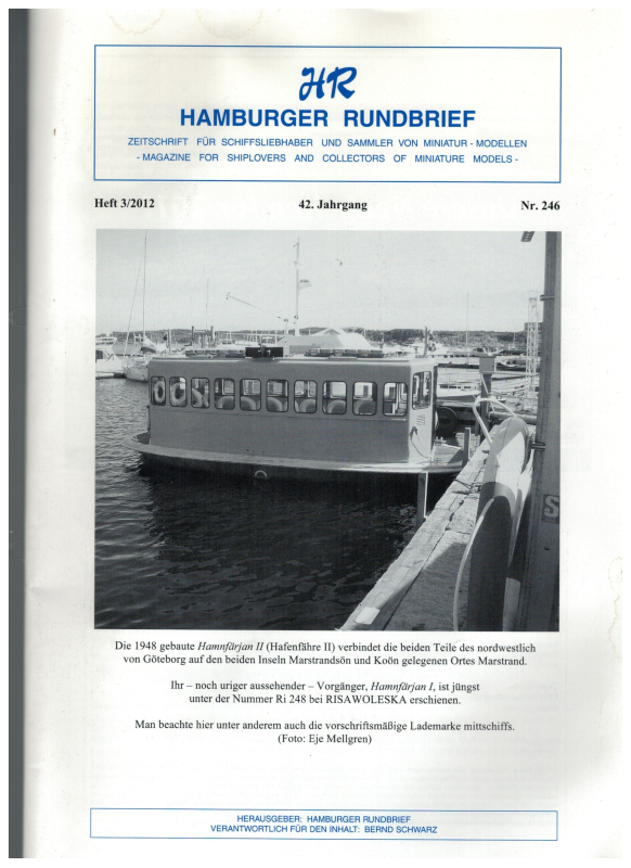 Nr. 246 Heft 3-2012 42. Jahrgang; Hamburger Rundbrief (1 St.)
